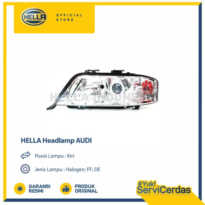Lampu Headlamp Mobil Hella AUDI (Kiri) - Lampu Depan Mobil