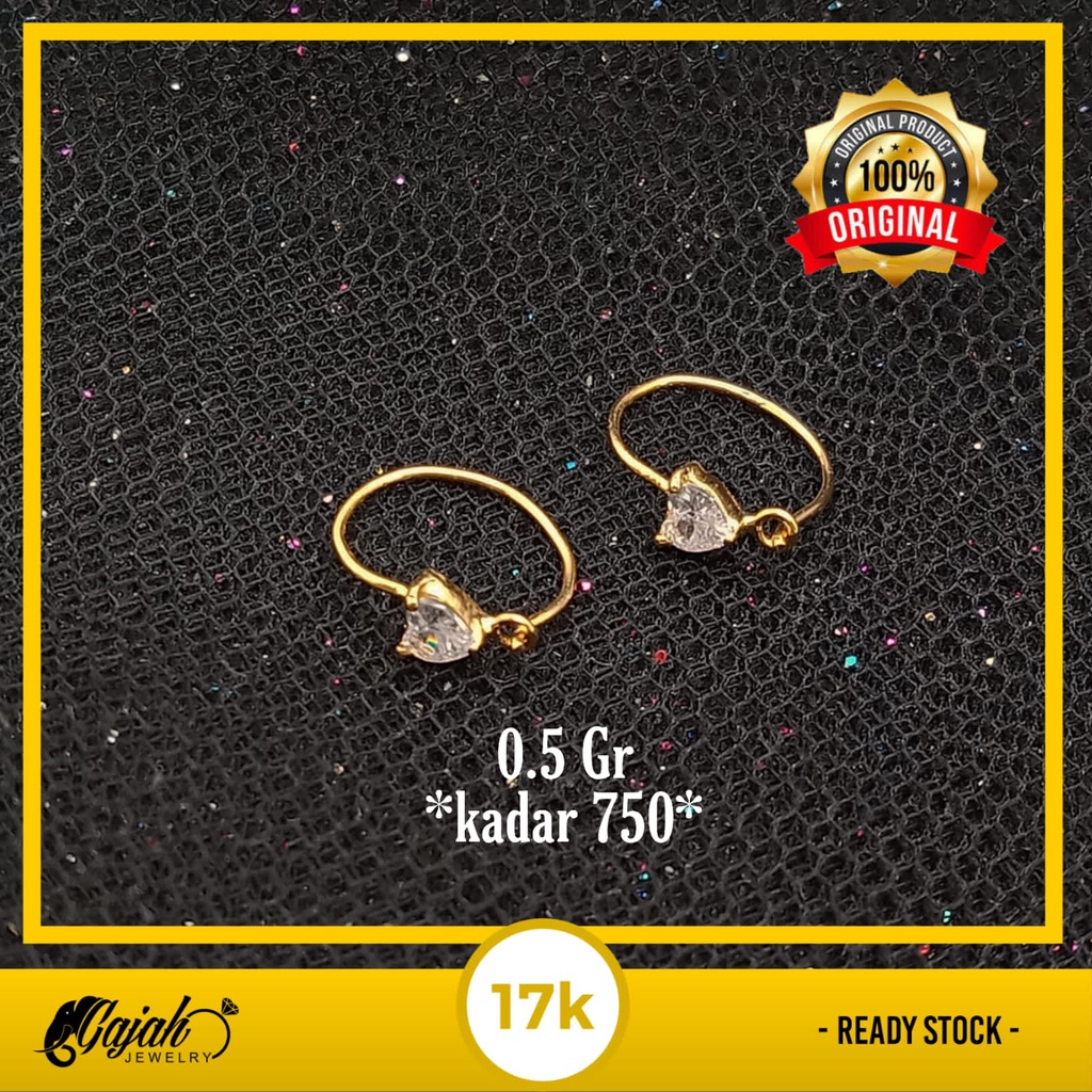 Anting Emas 17 K - murah 0.5gr Kadar 750 - 2393