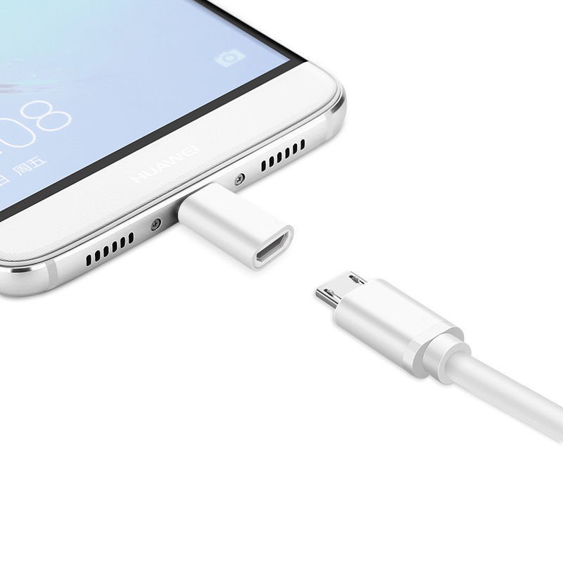 Adaptor USB Tipe C Adapter Aluminium USB C Ke Micro USB Konversi Konektor Pengisian Cepat Transfer Data