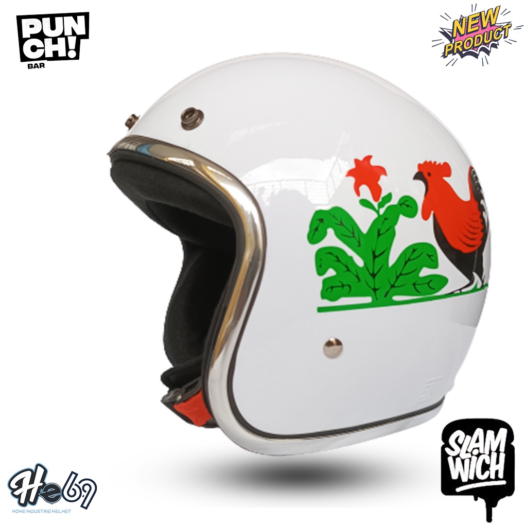 Helm Bogo Retro Lis Chrome PREMIUM Untuk Pria Dan Wanita Dewasa COD