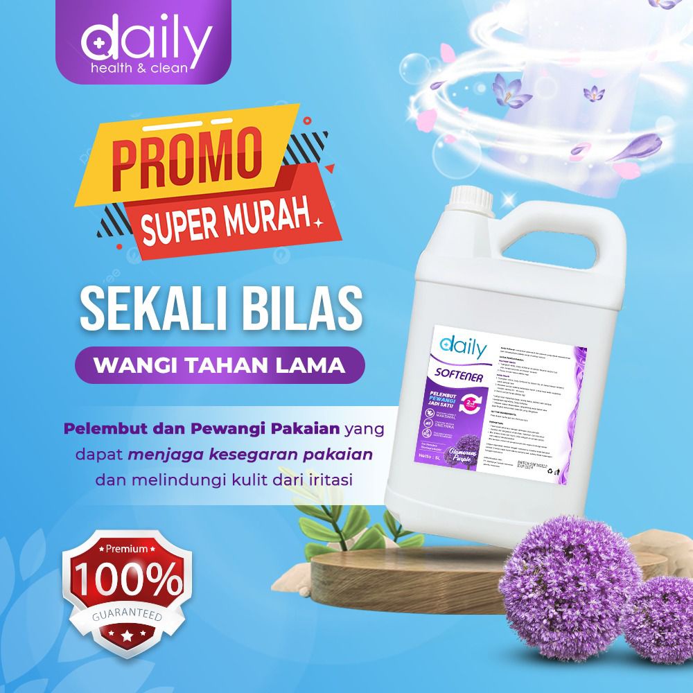 Softener 2in1 Pewangi dan Pelembut Pakaian Daily 5 Liter Anti Bau Apek