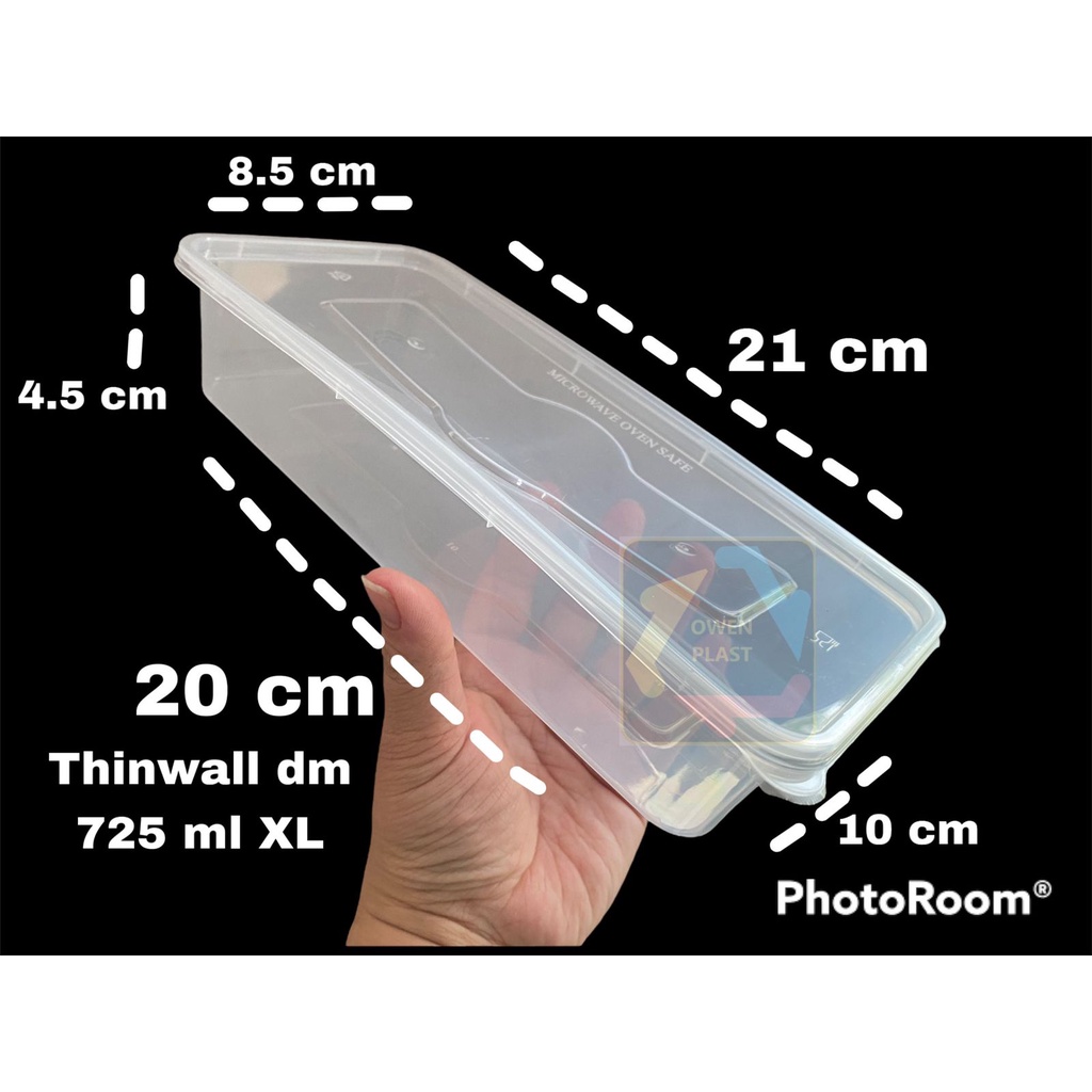 THINWALL DM ISI 25 SET/ KOTAK MAKAN PLASTIK 725ML/TEMPAT SATE BAKSO SOSIS MURAH