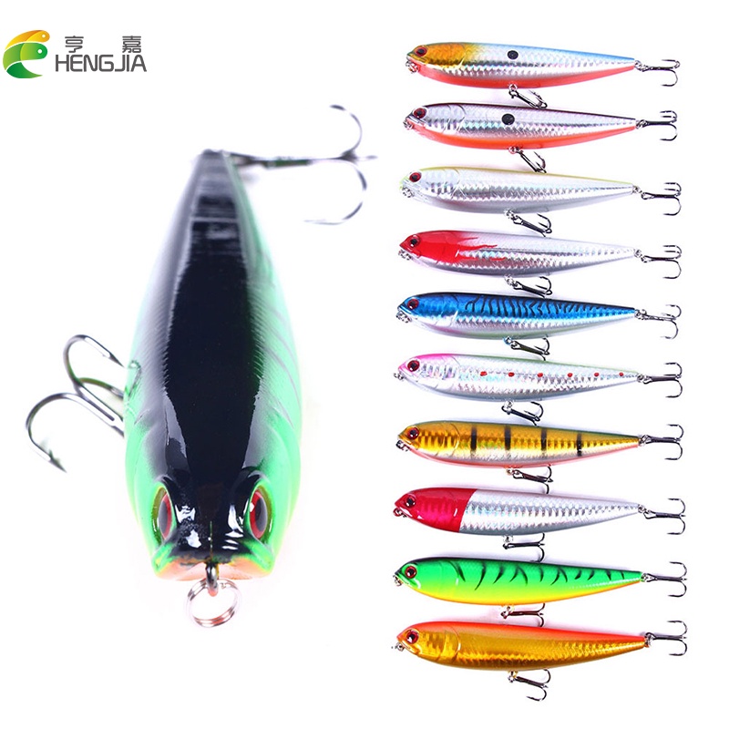 Hengjia 30Pcs/lot Umpan Pancing Pencil Floating Fishing Lure 11.5cm/21g Bass Fishing Tackle Carp Lures Accessories Saltwater/Freshwater Fish Bait ikan Artificial