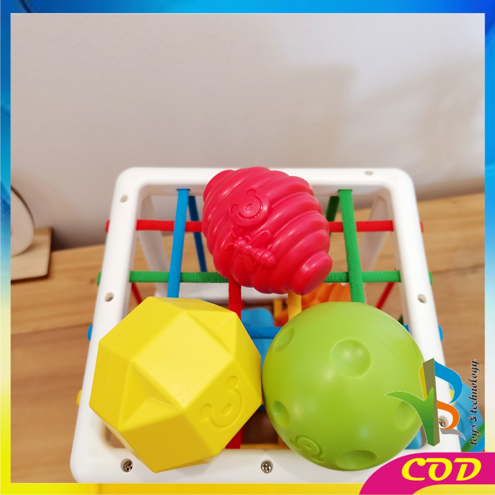 RB-M196 Mainan Rainbow Puzzle Kerincingan Bayi Sorting Puzzle Mainan Edukasi Anak Montessori Toys