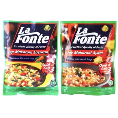 

LA FONTE SUP MACCARONI AYAM/SAYURAN KEMASAN 60GR
