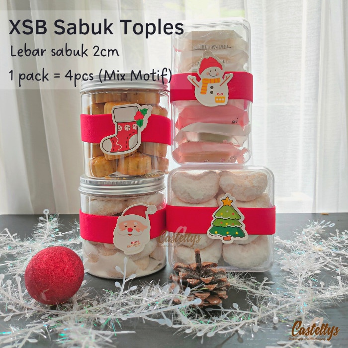 Sabuk Hiasan Toples Natal XSB 01 Kue Kering Jar Cookies Tag Christmas