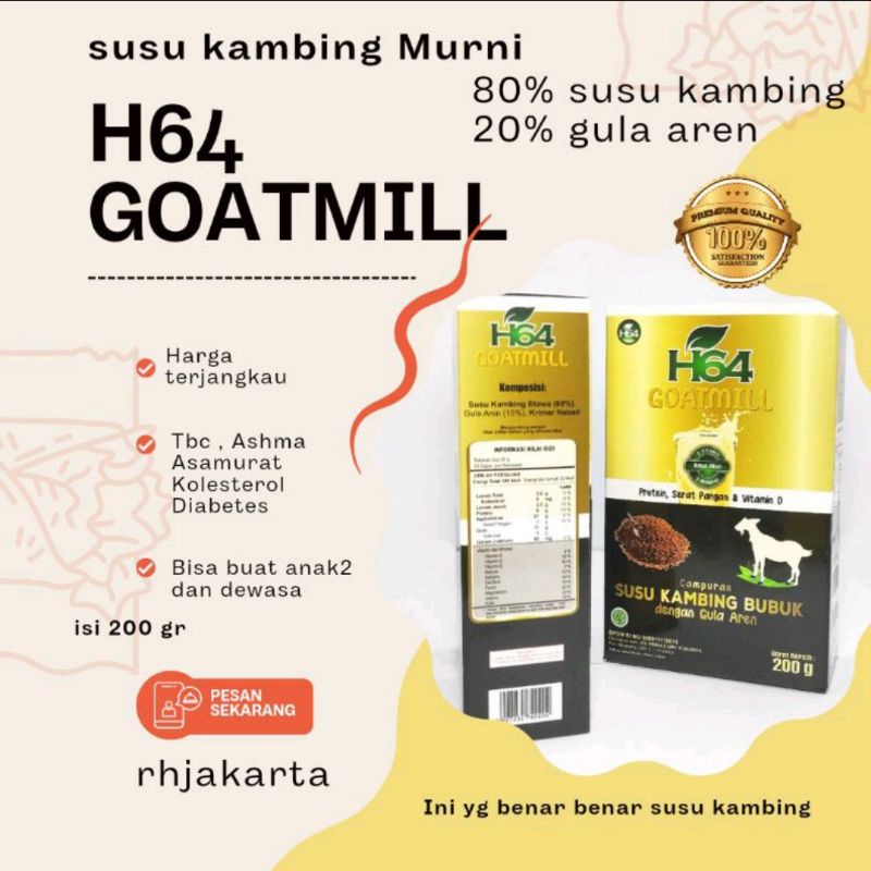 

Susu Kambing Etawa MURNI H64 200gr|| 80% Goatmilk 20% Gula Aren || susu kambing murni