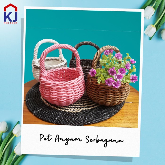 Pot Anyam Rotan Sintetis #Original
