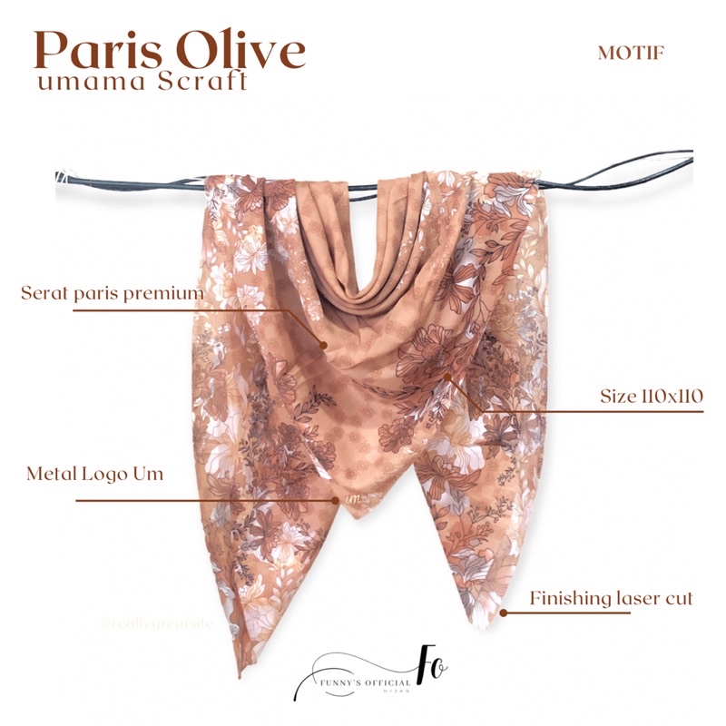 Paris Olive Motif Metal Logo Umama Scraft 110x110