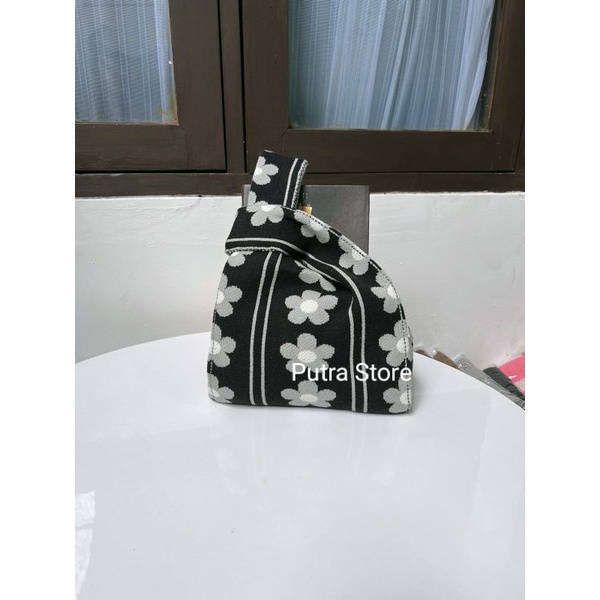 Tas wanita Tote bag Rajut motif sunflowers