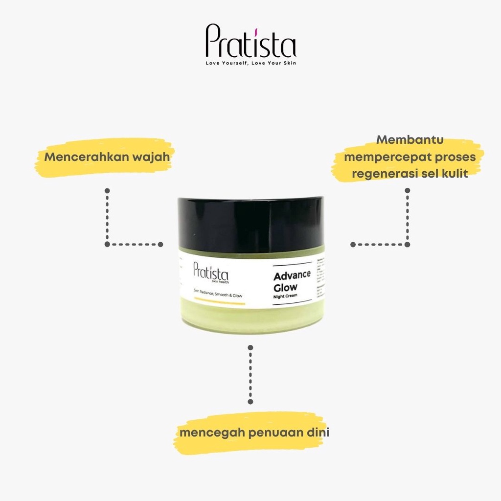 Advance Day Cream Dan Advance Glow Night Cream Pratista Krim Pagi Dan Krem Malam Pelembab Pencerah Wajah Flek Hitam