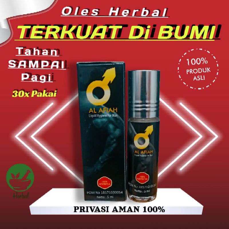 [BISA COD] Terlaris BPOM Al-Afiah Alafiah Obat Kuat Oles Tahan lama Rotan Keras