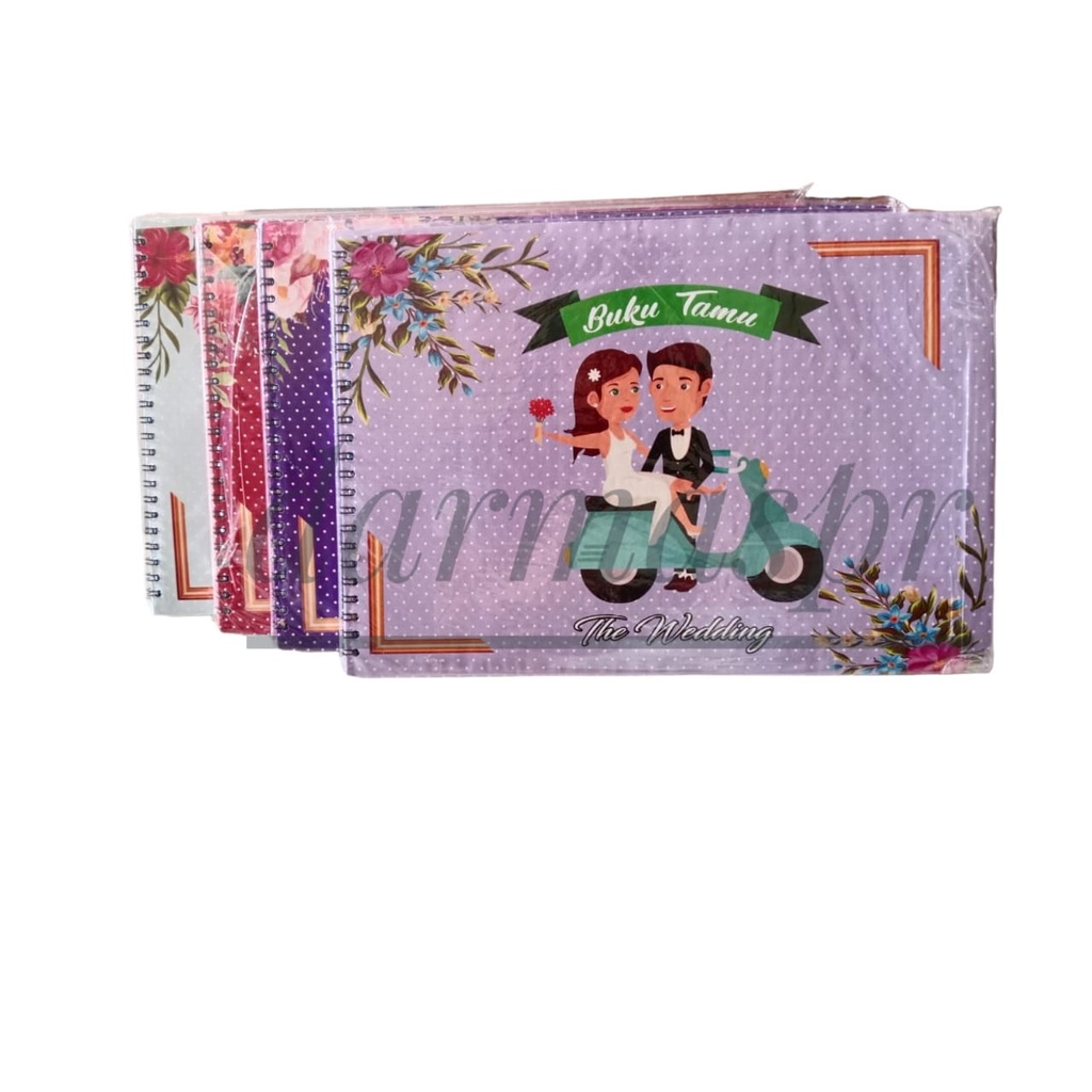 (isi 2 Buku) Buku Tamu Bunga Pastel Lucu Unik/Souvenir Hadiah Pernikahan