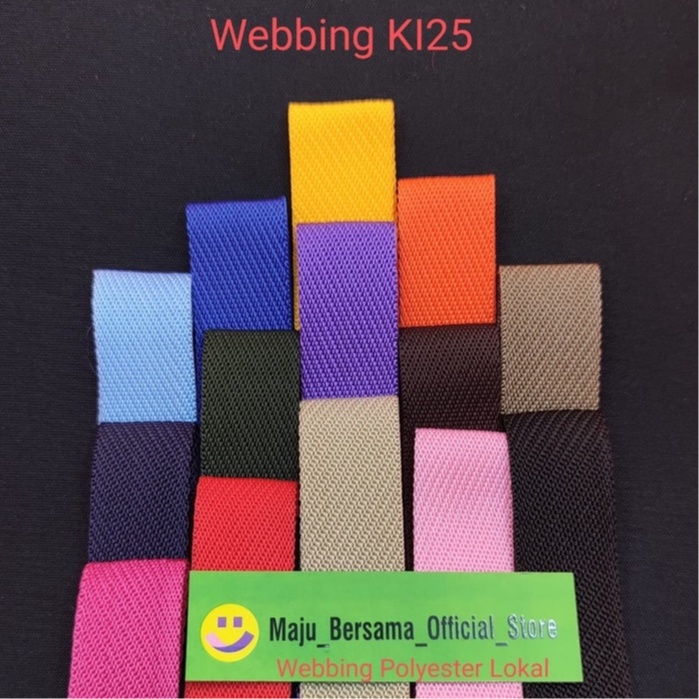 Webbing / Bisban Polypropylene Lokal 600denier - KI25mm Warna warni - SK1