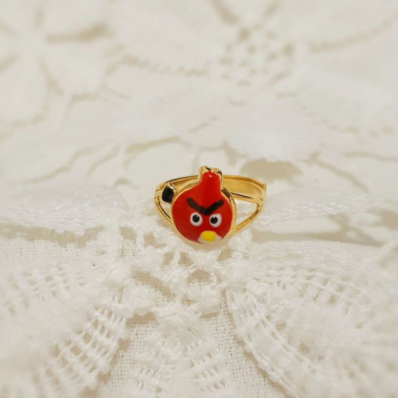 Cincin Bayi dan Anak Angry Bird Emas Muda 1/2 Gram