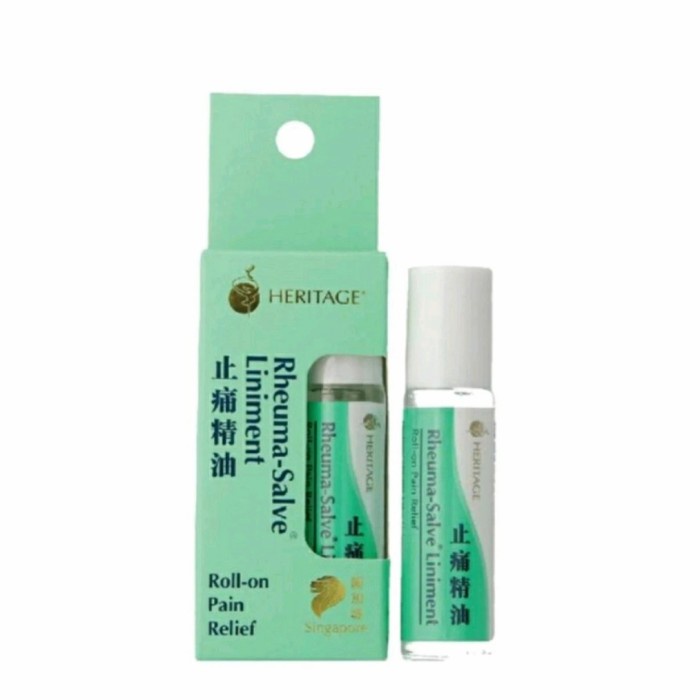 Rheuma Salve Liniment Roll-On Pain Relief Oil 10ml Heritage Singapore