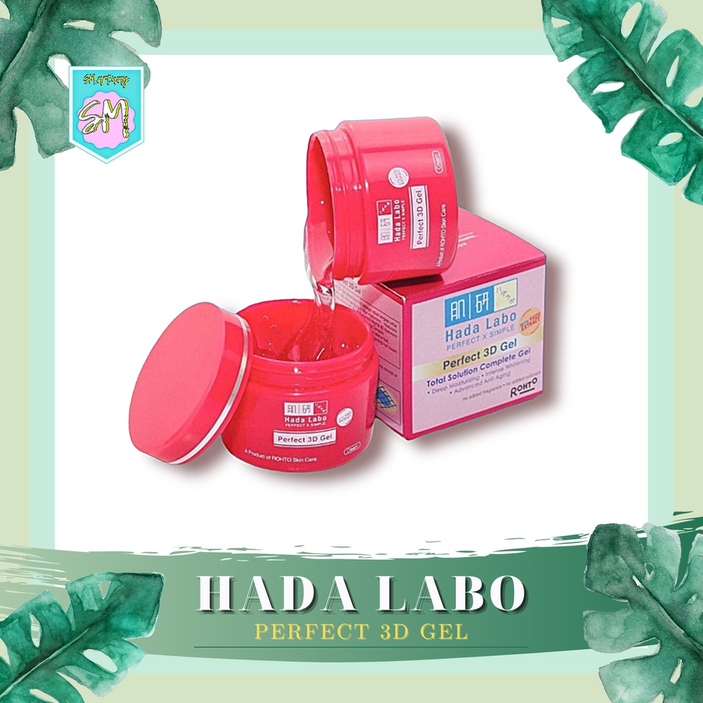 HADA LABO Perfect 3D Gel 40 GR | Deep Moisturizing Whitening Anti Aging | Base Makeup Moisturizer MUA | Hadalabo