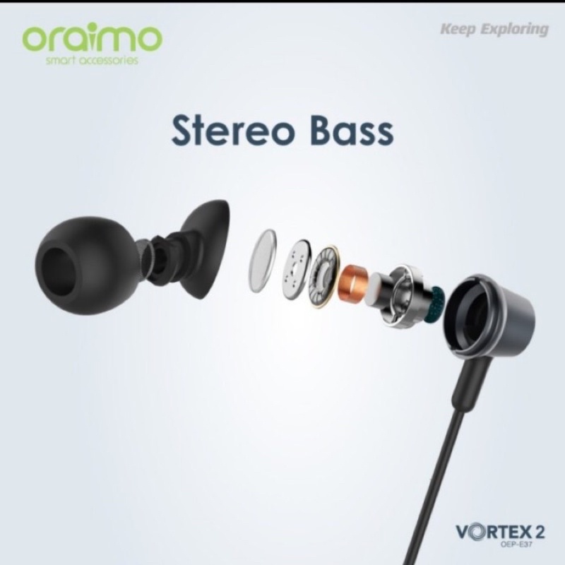 Headset HF Handsfree Earphone Oraimo OEP-E37 Vortex2 Super Megabass