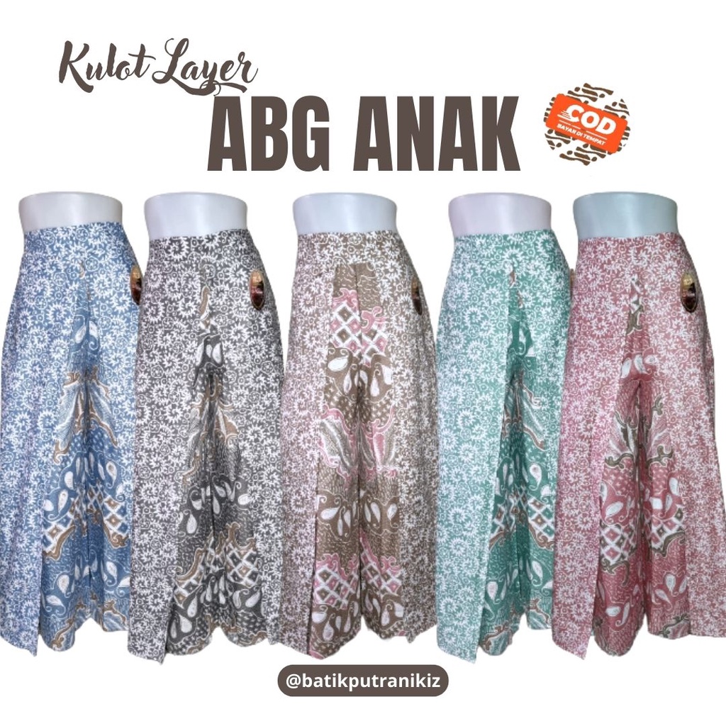 (COD) Celana Batik Kulot Layer Panjang Anak ABG Panjang Tumpuk