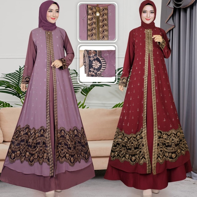 HOLICSUSAN Abaya Bordir Exc by Shereen Abaya Premium Abaya Busui Abaya Arab Abaya Turkey Seragam Abaya