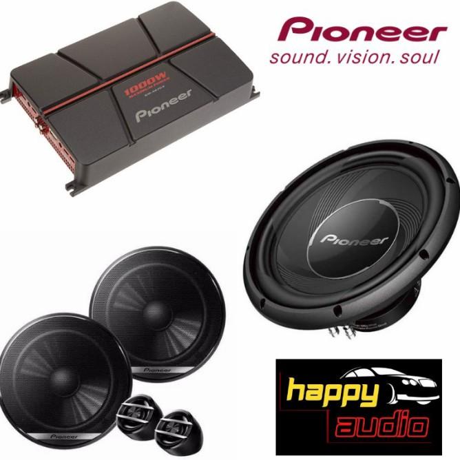 Paket Audio Mobil Pioneer Subwoofer Pasif Ts-A30S4 + Power + Split Ori