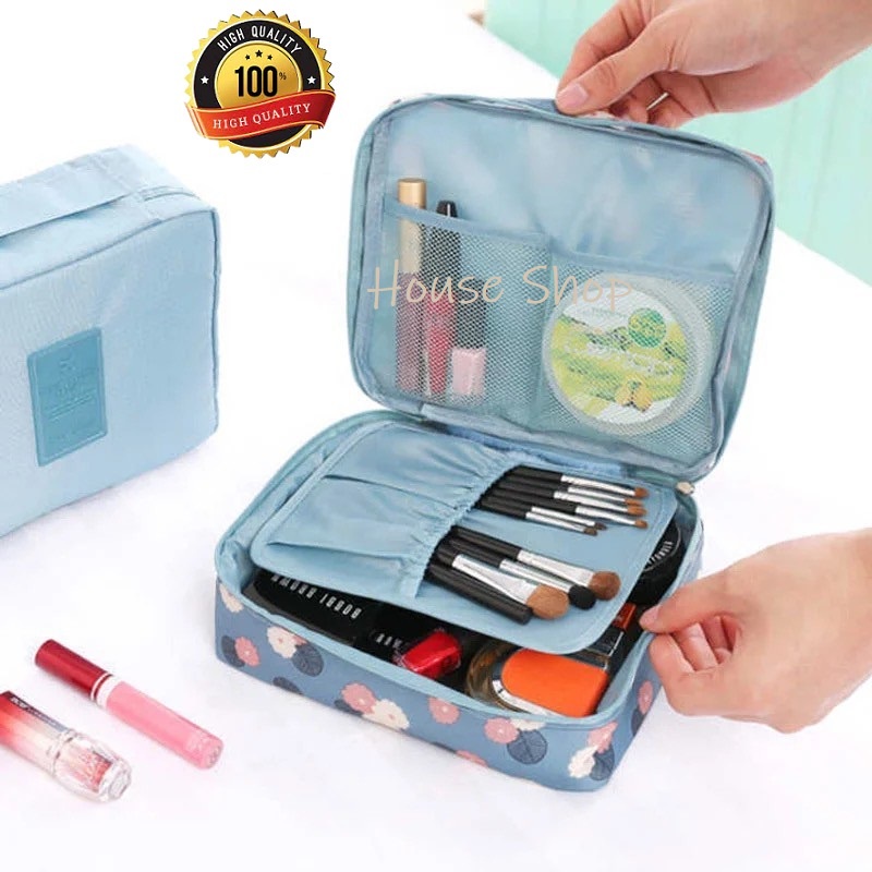 HS-0206 Tas Kosmetik Premium-Organizer Pouch Cosmetic Serba Guna-Travelmate Korean Travel Cosmetic Bag -Tas Traveling Kosmetik