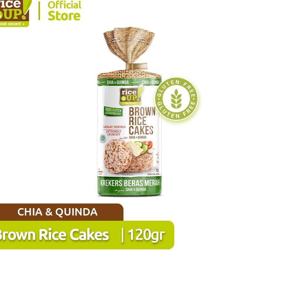 

Terlaku RiceUP! Brown RIce Cakes (Crackers Beras Merah) with Chia & Quinoa 120G 44F``
