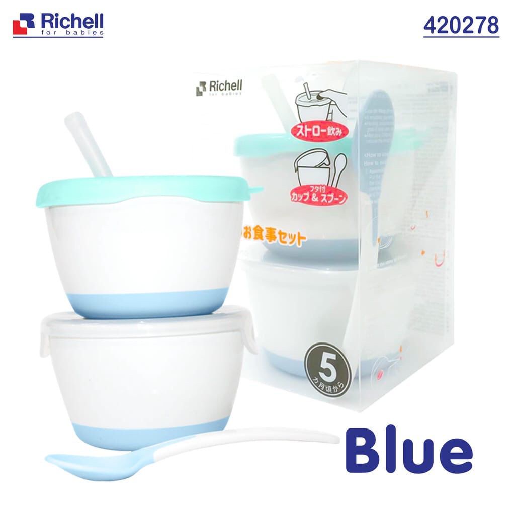 Richell Meal Training Set Gelas &amp; Mangkok Bayi Set