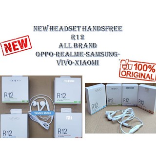 HANDSFREE HEADSET EARPHONE HEDSET R12 BRANDED TERMURAH DAN AWET