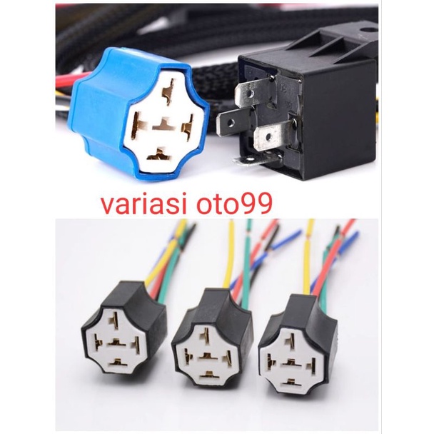 SOCKET CABLE RELAY CERAMIC / SOKET RELAY KLAKSON KAKI 5 DAN KAKI 4 / SOKET LAMPU H4 KERAMIK