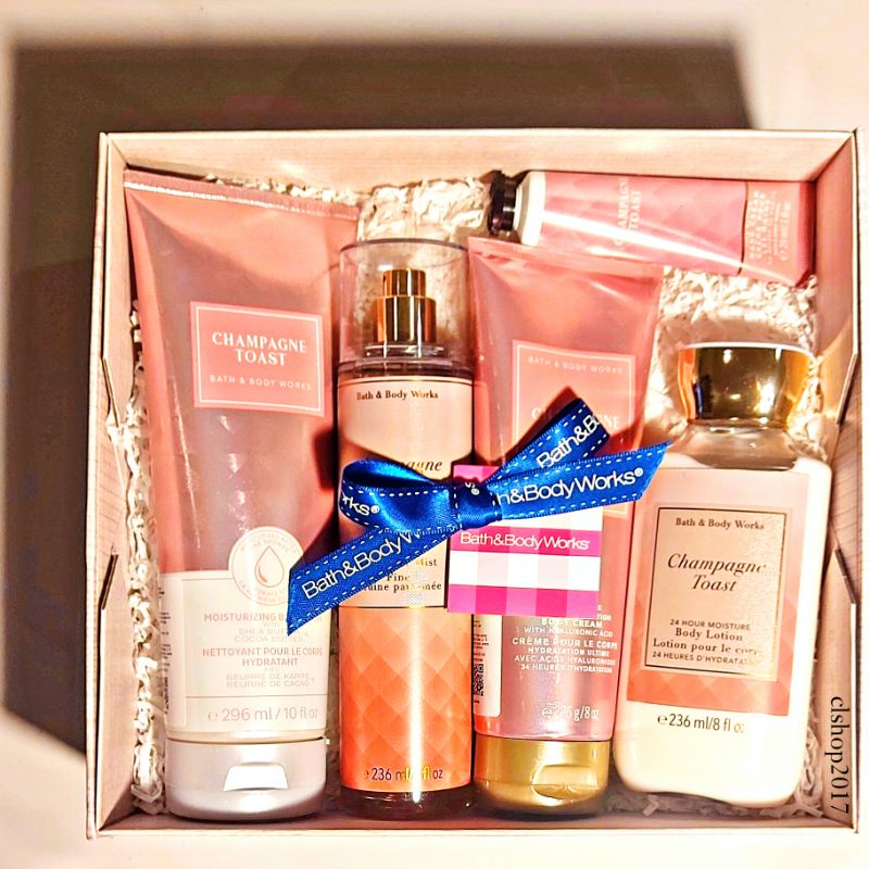 BBW CHAMPAGNE TOAST FULL SIZE GIFT SET PAKET BATH &amp; BODY WORKS