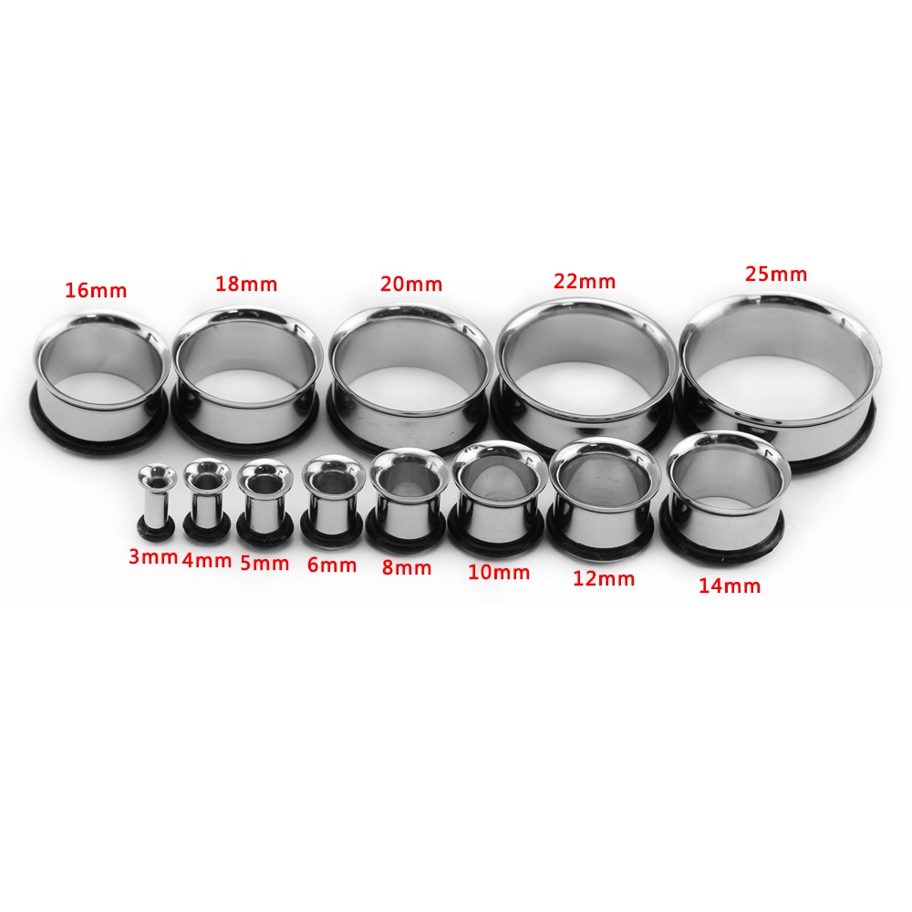 1pasang 3-10mm Stainless Steel Ear Gauges Single Flared Ear Tunnels Plugs High Polished Expanders Ear Stretchers Piercings