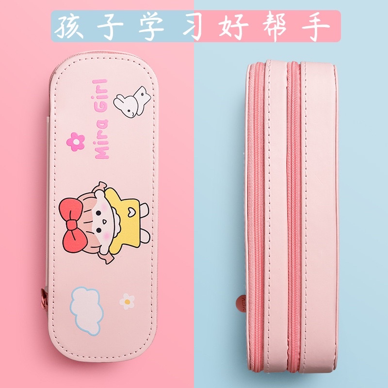 Kotak pensil hardcase waterproof dua lapis / Kotak pensil anak double lucu unik