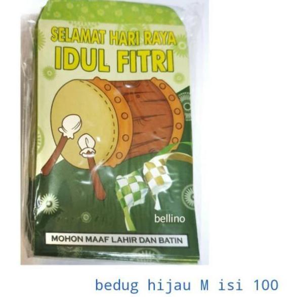 Lebih Kekinian Bellino - 100 pcs Amplop Lebaran Idul Fitri Size M / Ampau Lebaran Ukuran Sedang Angpau Lebaran