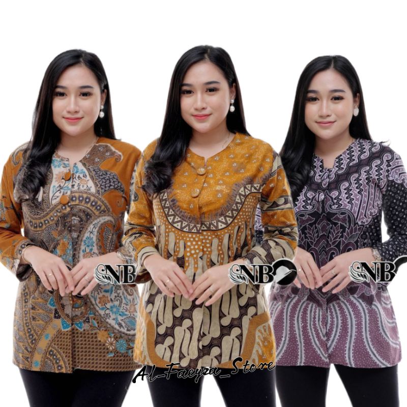 tey-17 Batik wanita ASJ SA HRB026 Kenongo Kemeja Tosca Pendek