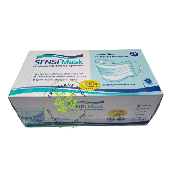 Masker Medis Earloop Sensi 4ply Kotak Box 4 Ply isi 50