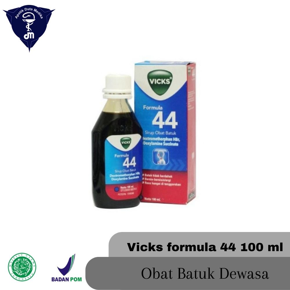 VICKS FORMULA 44 DEWASA 100 ML/BATUK TIDAK BERDAHAK DEWASA/BATUK ALERGI DEWASA