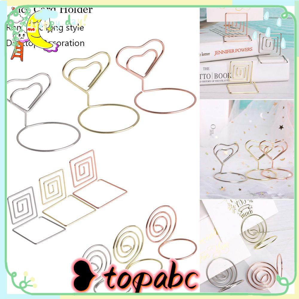 TOP 1/5PCS Place Card Metallic Fashion Paper Clamp Heart Shape Desktop Decoration Wedding Supplies Photos Clips