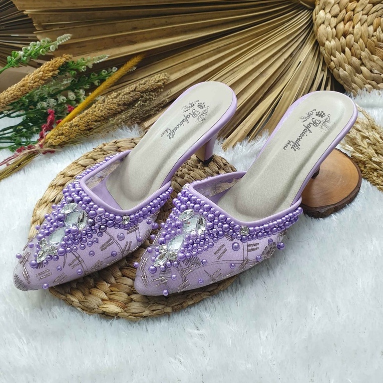 sepatu wedding wanita angela lilac tinggi 5cm runcing