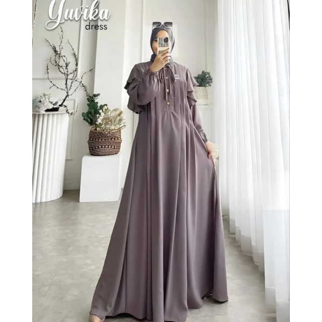 YUVIKA DRESS MAXY CRINKLE AIRFLOW BUSUI FREE BROSS/FASHION MUSLIM WANITA TERBARU/HAURA DRESS/RABIRA DRESS/SADA DRESS/FAR MOSLEMSTORE