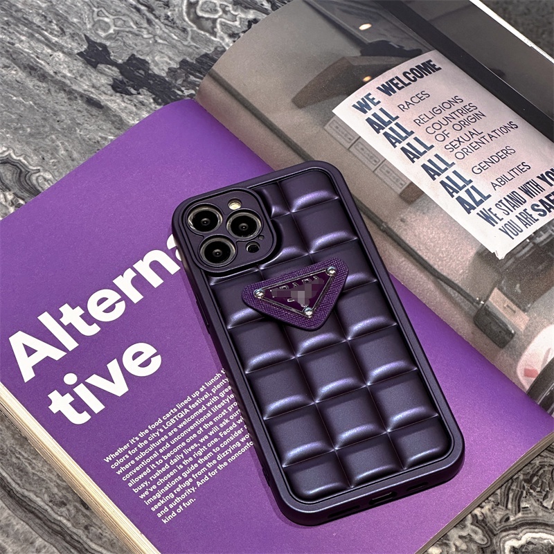 IPHONE Casing Deep Purple Kompatibel Untuk Iphone14 13 12 11 Pro X XS Max XR Desain Fashion Casing Anti Jatuh