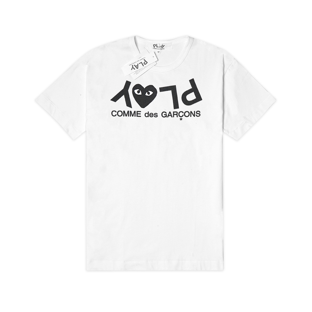 CDG Play Inverted Text T-Shirt White