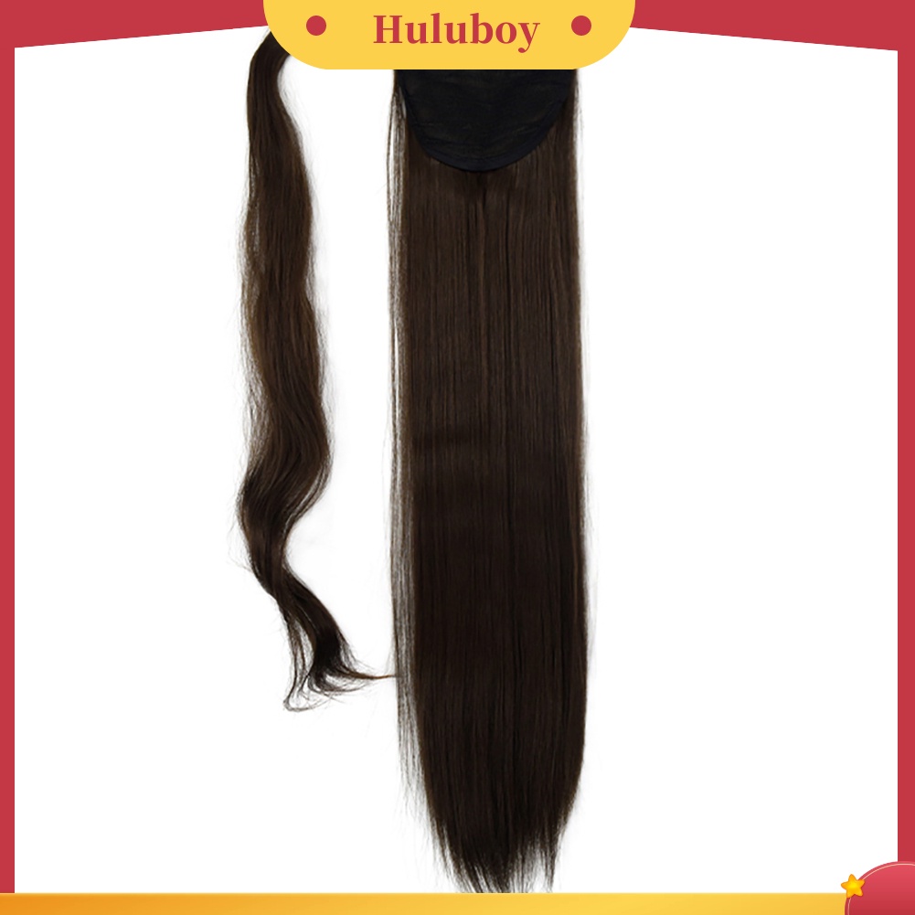 Wig Rambut Extension Ponytail Lurus Bahan Serat Sintetis Ukuran 24 inch