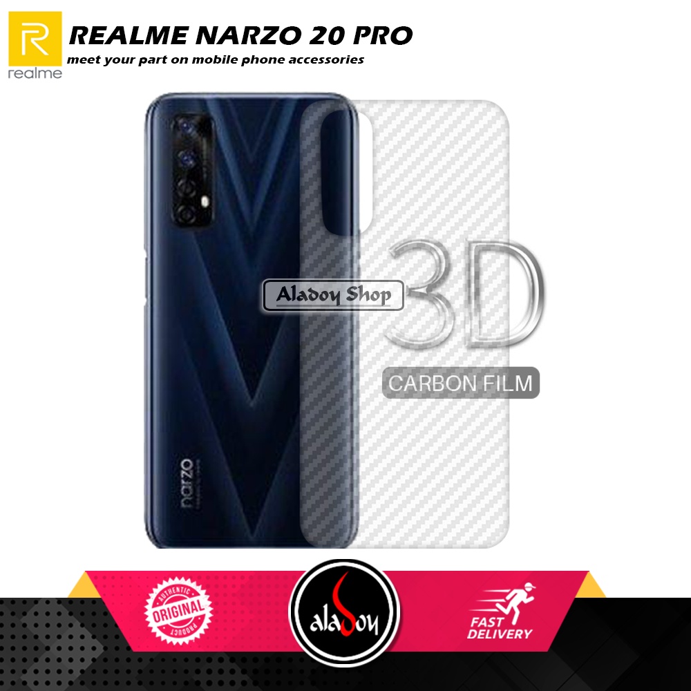 Paket 3IN1 Tempered Glass Layar Matte Anti Glare Realme Narzo 20 Pro Free Tempered Glass Camera dan Skin Carbon