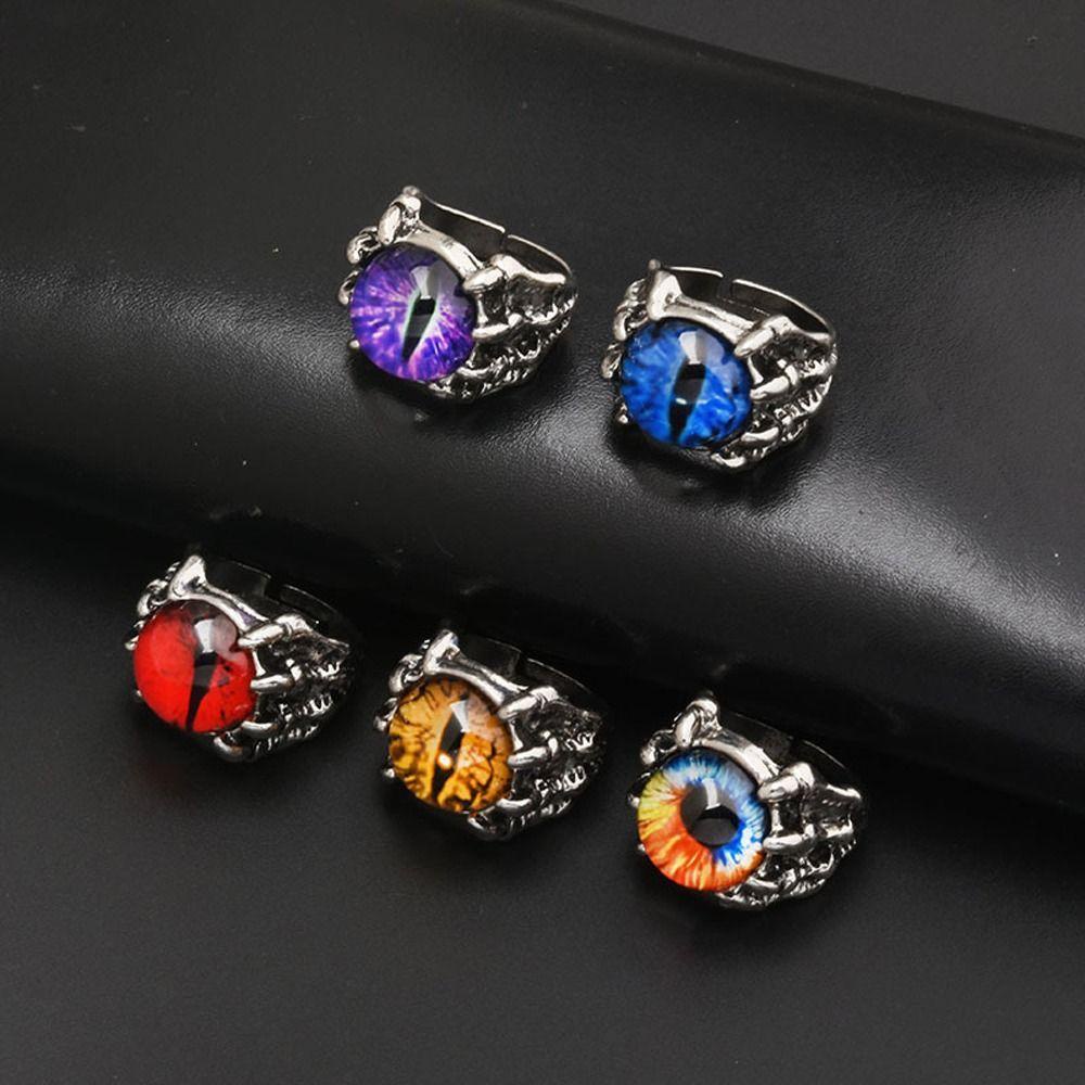 Mxbeauty Cincin Pria Cincin Indah Unik Lucu Manis Gadis Hadiah Mata Jahat Paduan Hip Hop Perhiasan Fashion