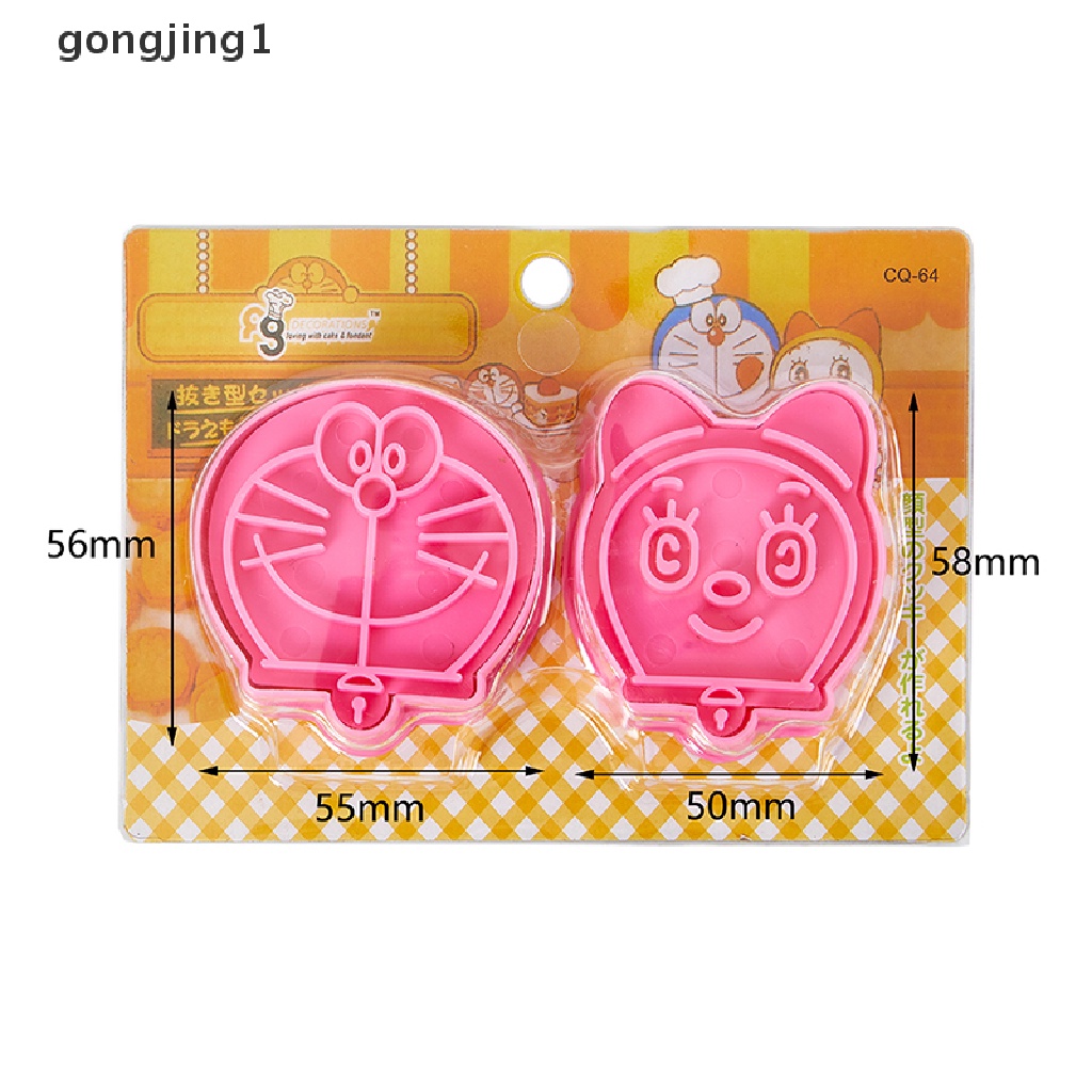 Ggg 1pasang Pemotong Kue Kering Plastik Lucu Kartun Pressable Biscuit Mold Cetakan Kue ID