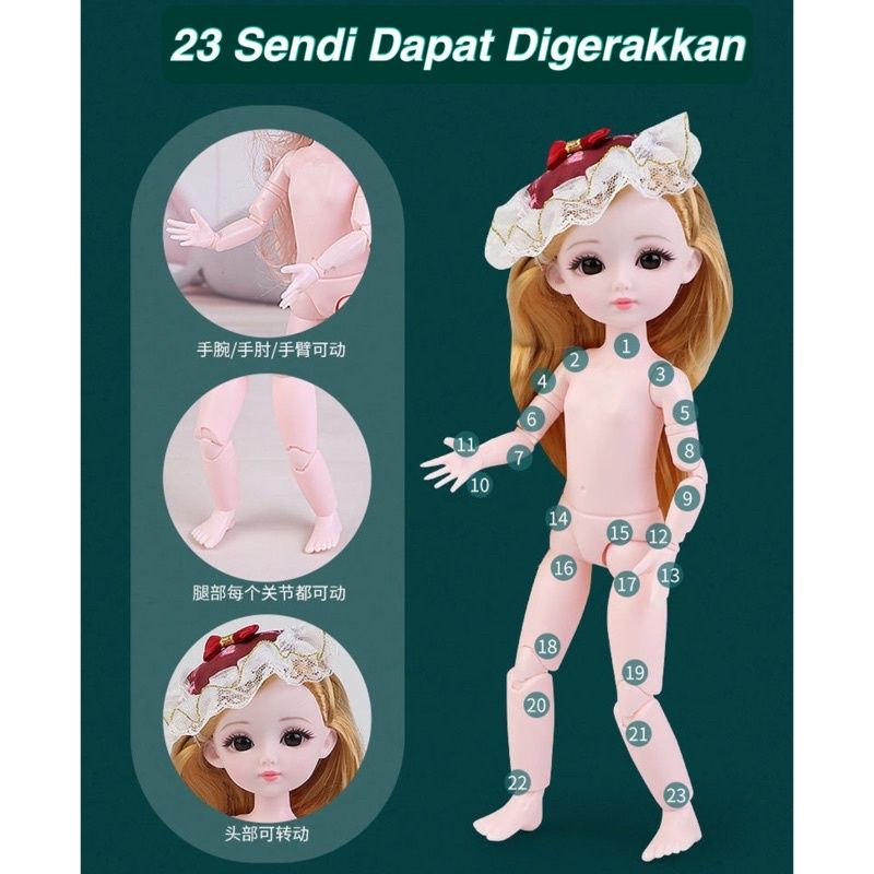 Spesial Boneka BJD 30cm Seri Lolita Dress Mewah