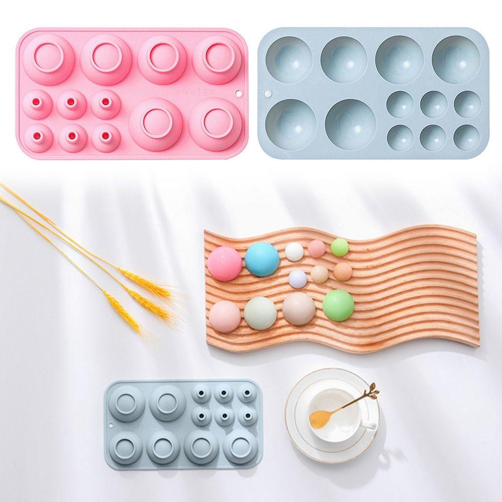 Solighter 3D Bola Bulat Handmade Sabun Cetakan Alat Dekorasi Kue Jelly Dome Silicone Cake Mold
