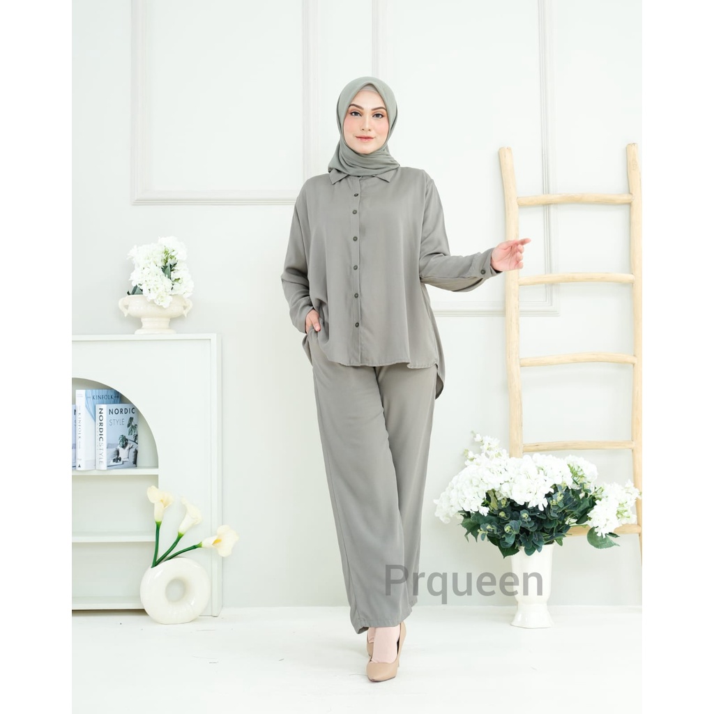 Setelan Fashion muslim wanita - One Set Nahla Premium - Bahan Katun Rayon Twill Free Bross