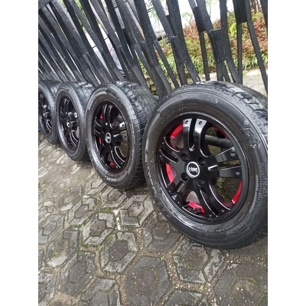 4 Velg R14 PCD 100+Ban 175/65 brio jazz yaris calya sigra agya ayla sirion karimun picanto atoz visto classy cherry proton lova